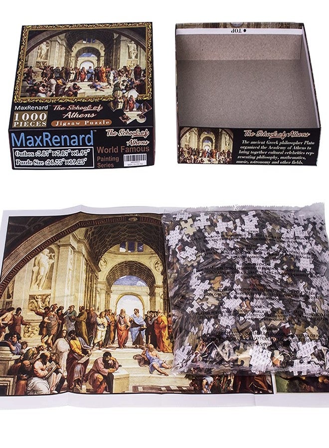 MaxRenard Fine Art Famous Oil Painting Jigsaw Puzzle 1000 Pieces The School of Athens Raphael Puzzle for Adult Museum Collection Home Decoration Family Game Gift - Image 4